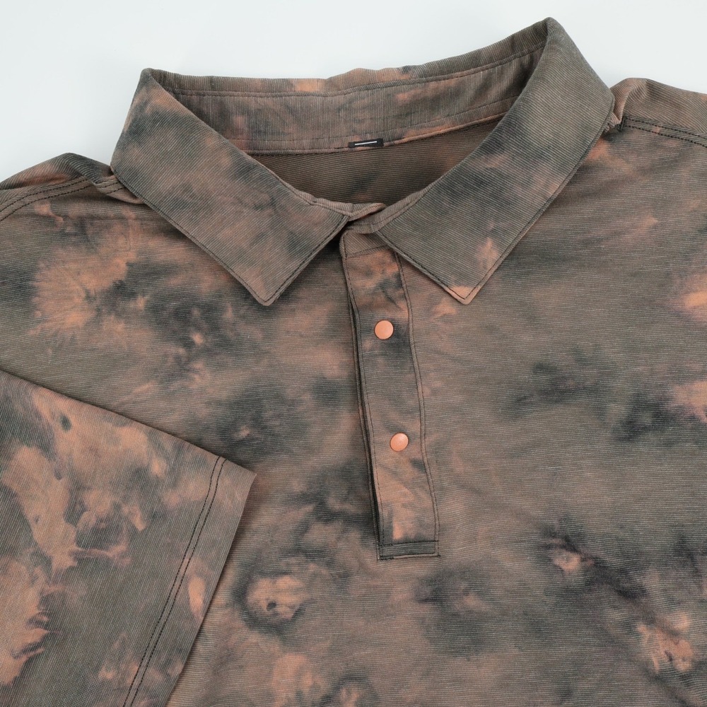 Lululemon Evolution Short Sleeve Polo Diamond‎ Dye Sedona Sunset Graphite Grey M